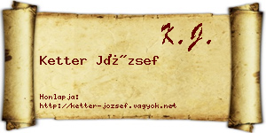 Ketter József névjegykártya